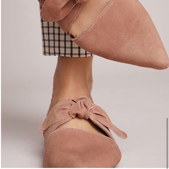 Jeffrey Campbell Charlin Bow Mule Leather Slip On Pink Anthropologie Sz 10 - Picture 12 of 12